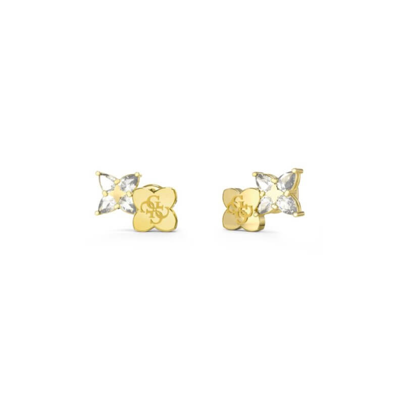 GUESS Steel Wild Flower Γυναικεία Σκουλαρίκια Χρυσά JUBE05511JWYGT/U