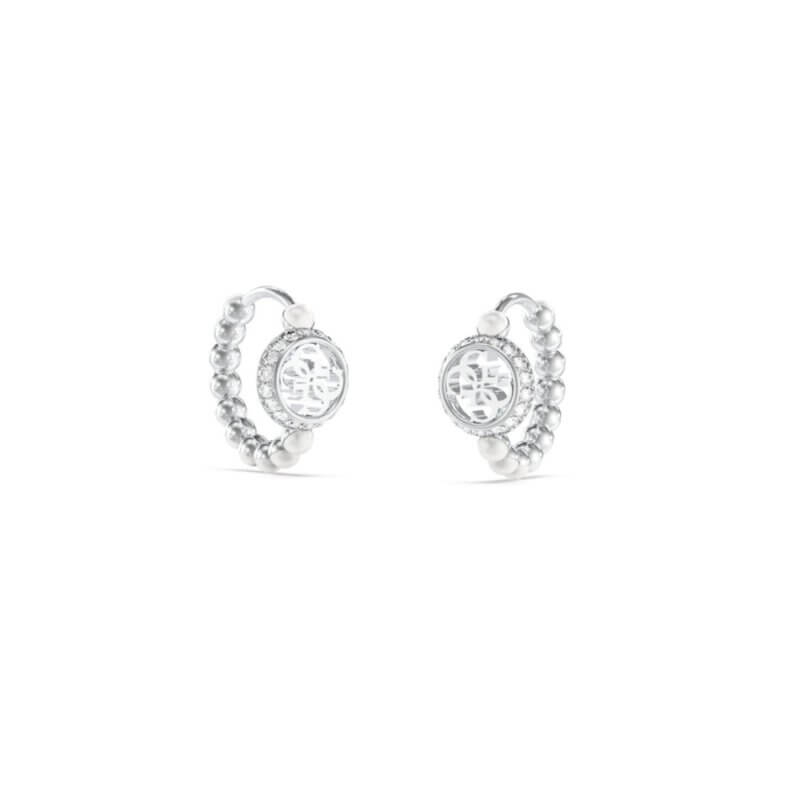GUESS Steel Tiny Pearly Γυναικεία Σκουλαρίκια Ασημί JUBE05518JWRHT/U