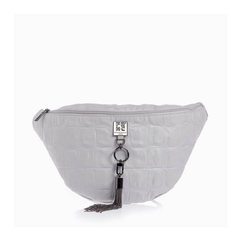 FRNC Γυναικεία Τσάντα Μέσης/Crossbody Μεγάλου Μεγέθους Γκρί 6131 OFW