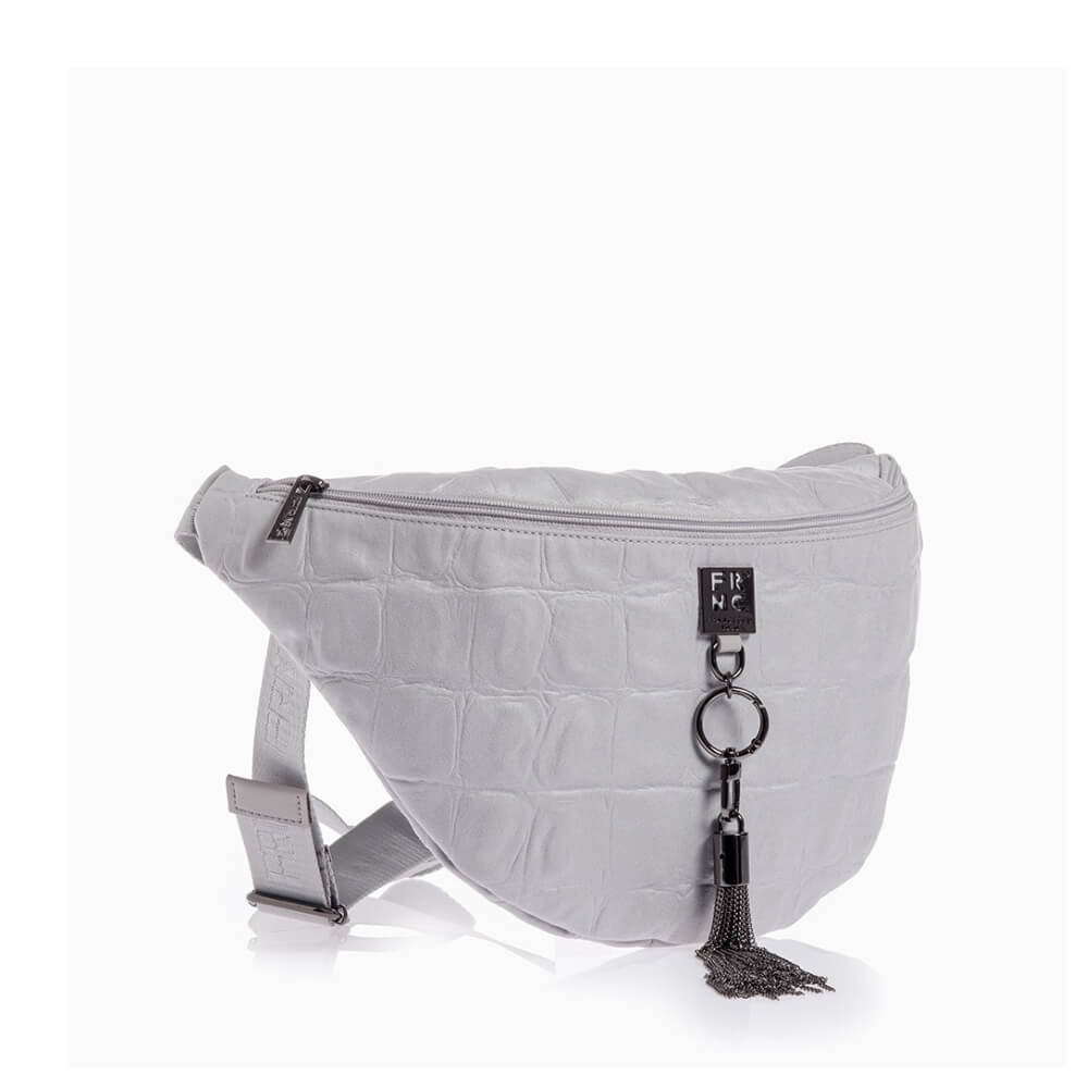 FRNC Γυναικεία Τσάντα Μέσης/Crossbody Μεγάλου Μεγέθους Γκρί 6131 OFW