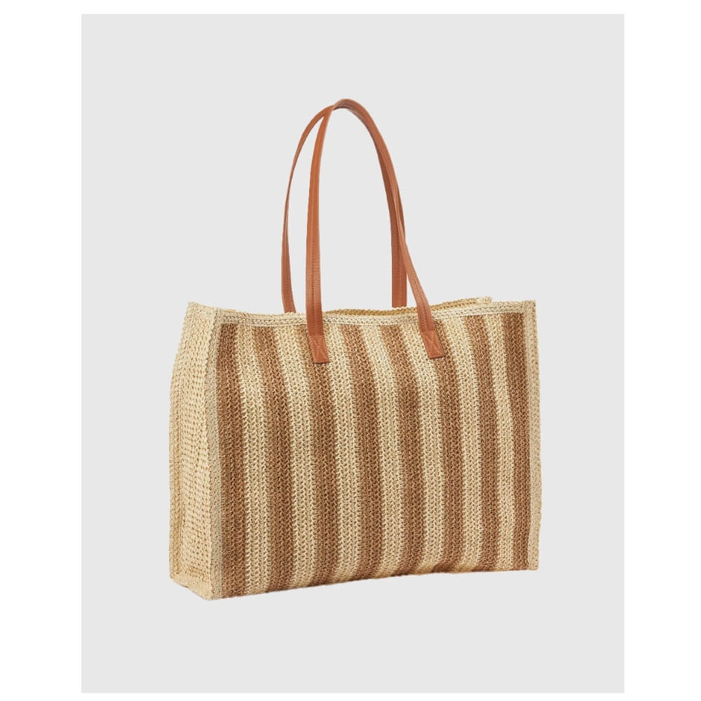 VERDE Γυναικεία Τσάντα Θαλάσσης Μπέζ 14-0000450 BEIGE