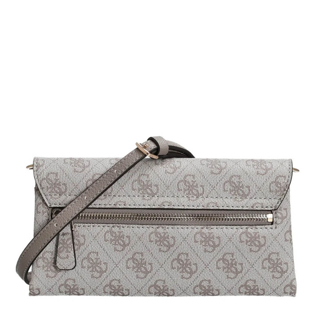 GUESS Noelle Mini Γυναικεία Τσάντα/Πορτοφόλι Γκρί HWBG9672750-DARK TAUPE LOGO