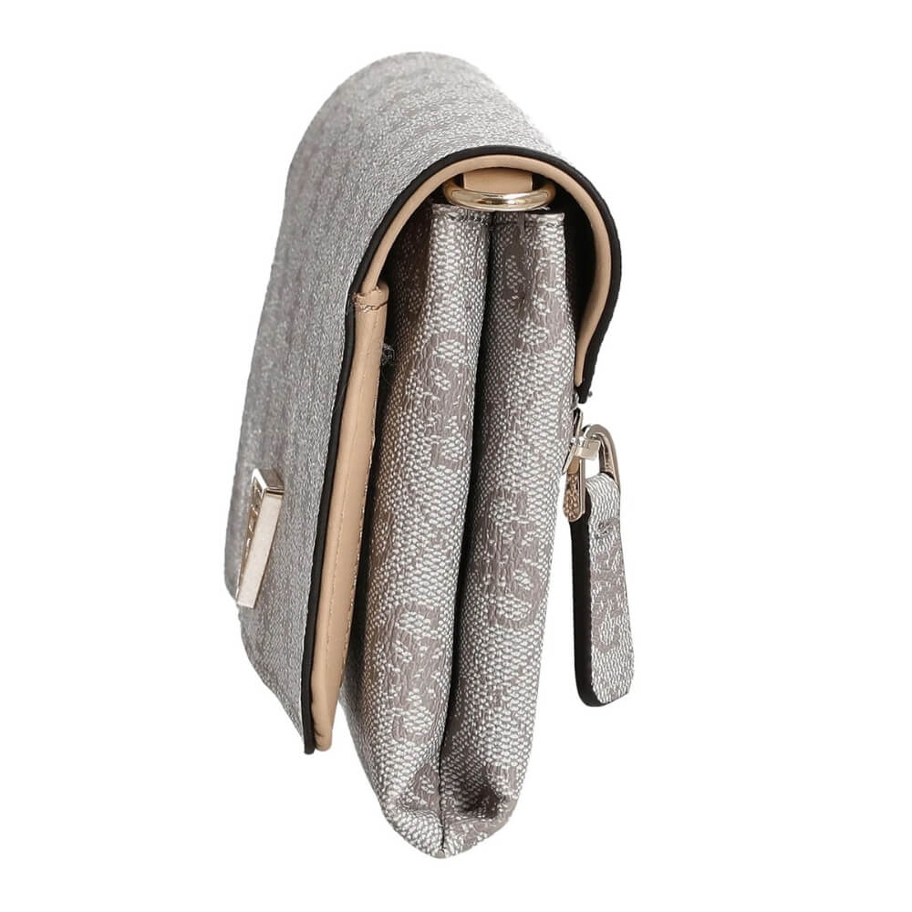 GUESS Noelle Mini Γυναικεία Τσάντα/Πορτοφόλι Γκρί HWBG9672750-DARK TAUPE LOGO