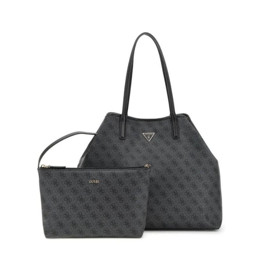 GUESS Victtoria Γυναικεία Τσάντα Ώμου Γκρί ESG951429-COAL LOGO