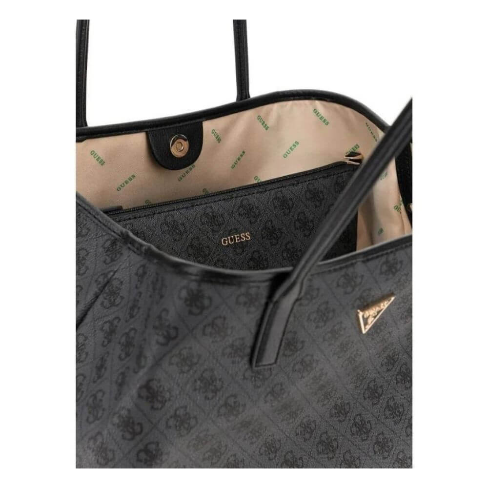 GUESS Victtoria Γυναικεία Τσάντα Ώμου Γκρί ESG951429-COAL LOGO
