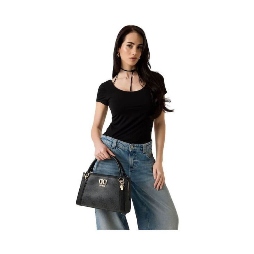 GUESS Karnilla Logo Γυναικεία Τσάντα Χειρός/Χιαστί Γκρί HWOS9901060-COAL LOGO