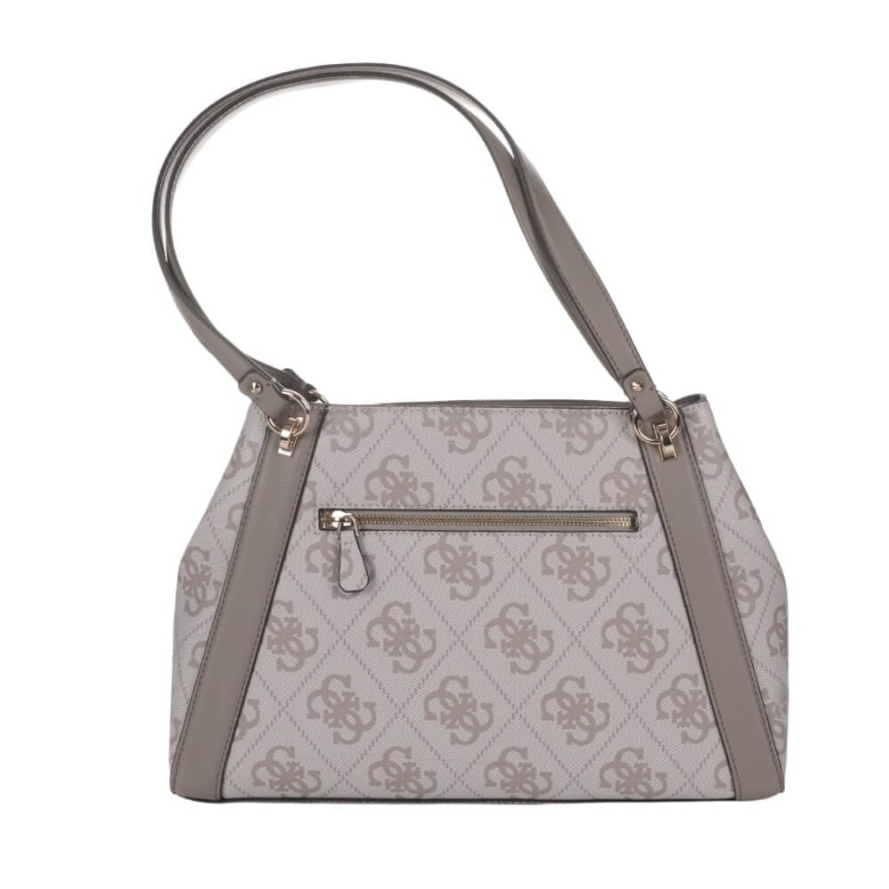 GUESS Karnilla Logo Γυναικεία Τσάντα Ώμου Γκρί HWOS9901220-DARK TAUPE LOGO