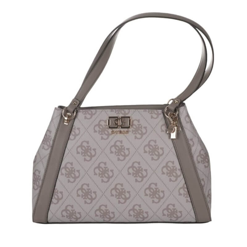 GUESS Karnilla Logo Γυναικεία Τσάντα Ώμου Γκρί HWOS9901220-DARK TAUPE LOGO