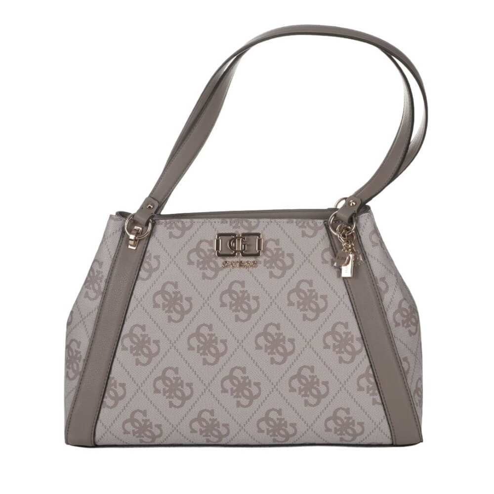 GUESS Karnilla Logo Γυναικεία Τσάντα Ώμου Γκρί HWOS9901220-DARK TAUPE LOGO
