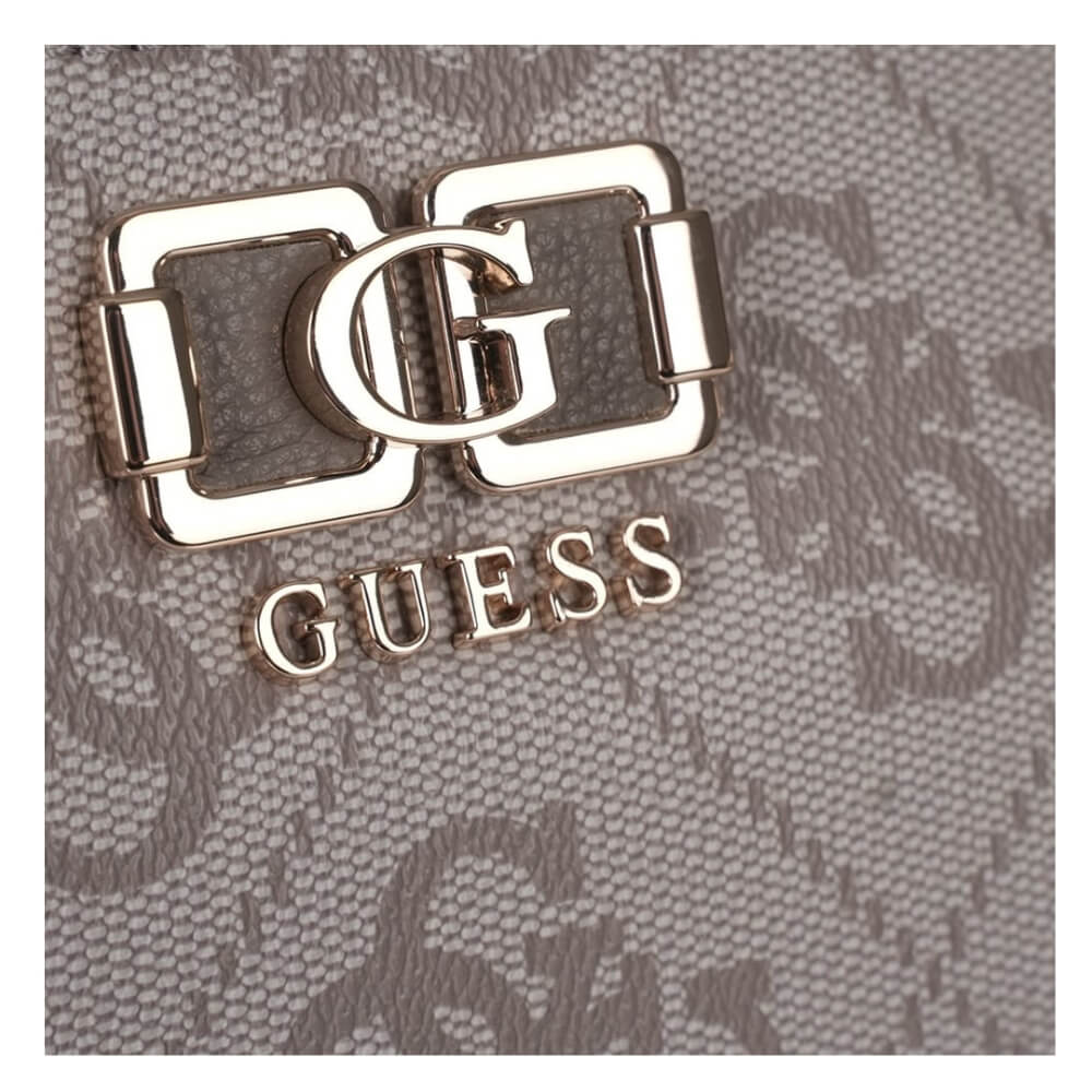 GUESS Karnilla Logo Γυναικεία Τσάντα Ώμου Γκρί HWOS9901220-DARK TAUPE LOGO