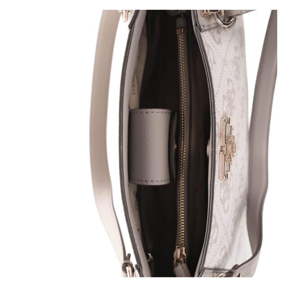 GUESS Karnilla Logo Γυναικεία Τσάντα Ώμου Γκρί HWOS9901220-DARK TAUPE LOGO