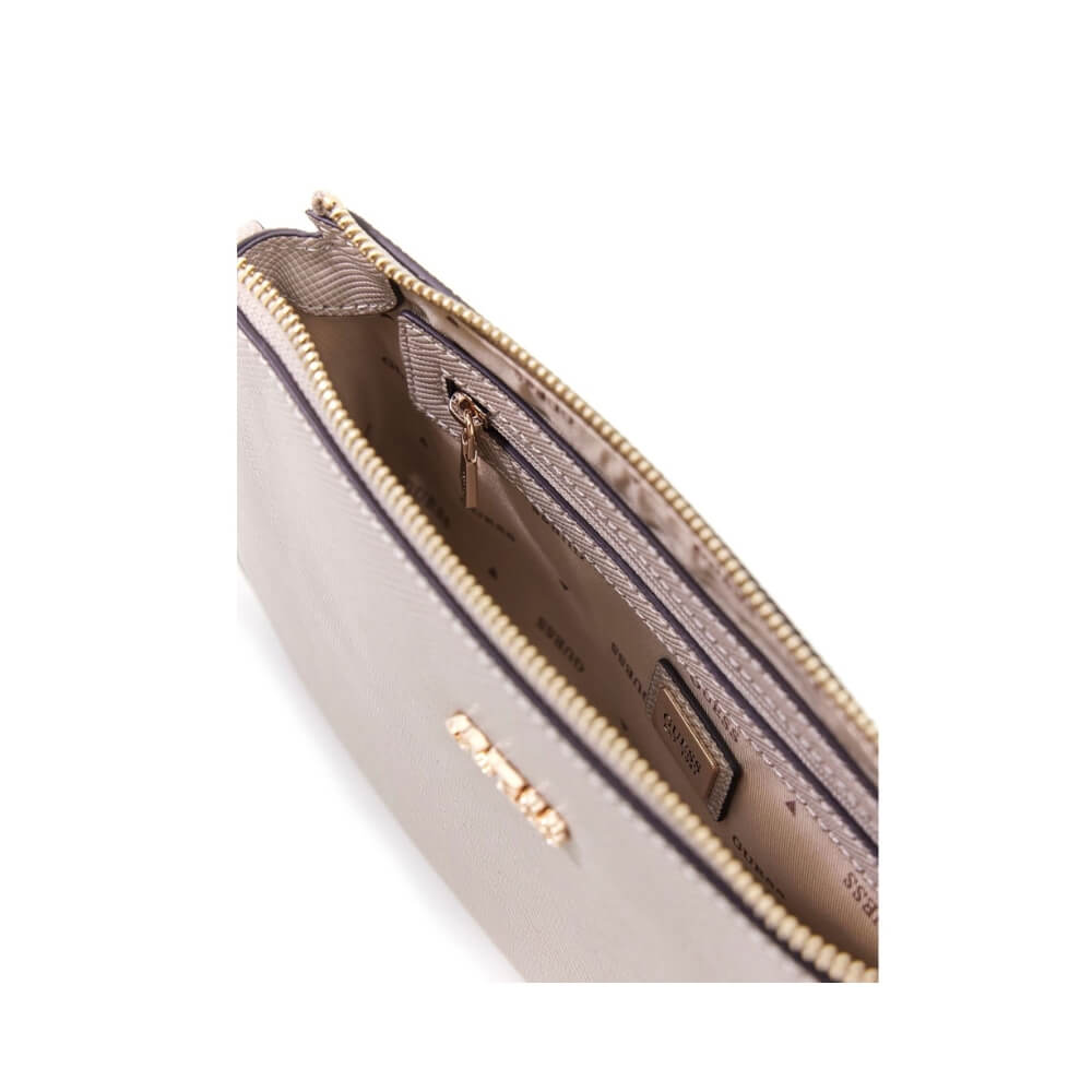 GUESS Noelle II Mini Γυναικεία Τσάντα Χειρός/Χιαστί Εκρού HWZG9672710-TAUPE